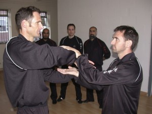 At the Wing Chun Classes Bedford the students train in the artistic skill of Chi Sau and many other activities