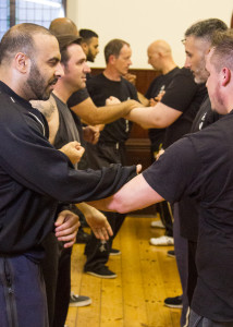 Students of Wing Chun Kung Fu training at the UKWCKFA Bedford branch